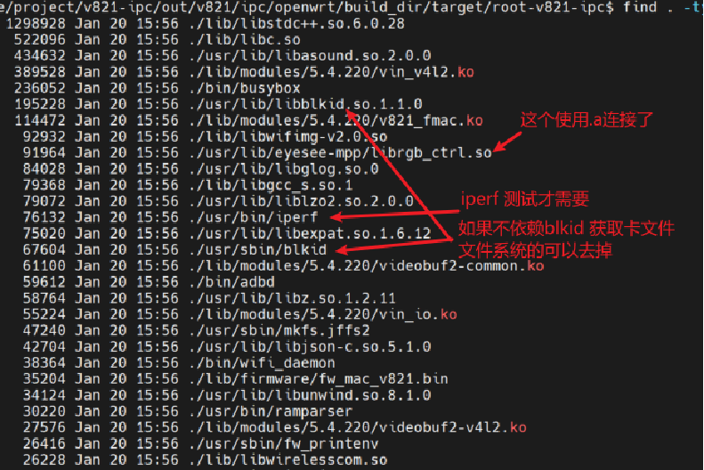 rootfs list