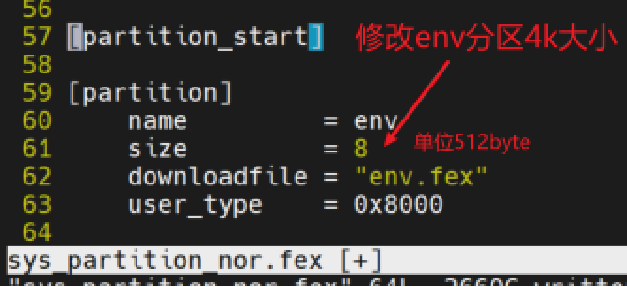 env分区表